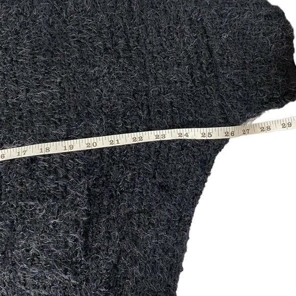SO Black Eyelash Fuzzy Lux Crewneck Pullover Drop Shoulder Sweater Size : L 490 - Picture 8 of 8